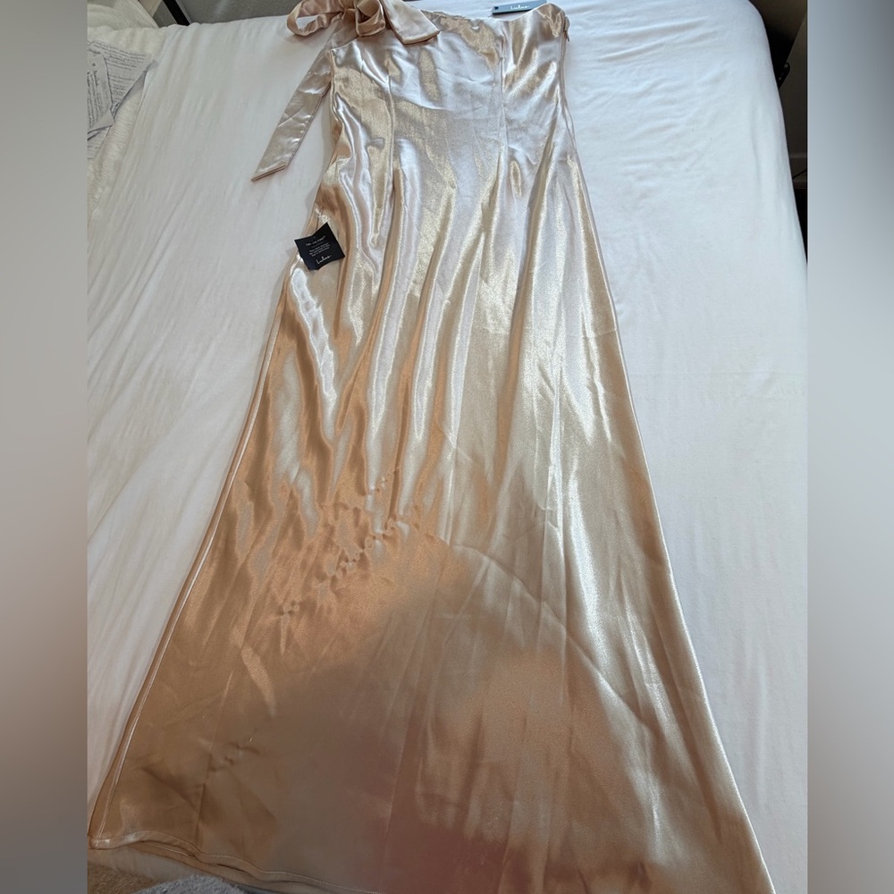 New Lulus Formal Dress champagne gold one shoulder size XXL - Picture 4 of 9
